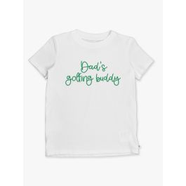 Green Dad's golfing buddy Embroidered White Short Sleeve Basic Tee