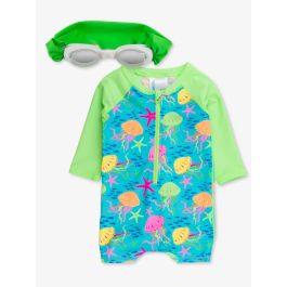 Neon Lime Swim Goggles + Neon Jelly Time Boys LS 1P RG
