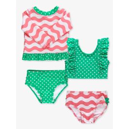 Bubblegum Pink Wavy Stripe 2-Piece + LS RG 2P