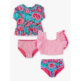 Bright Blossoms Scallop LS RG 2P + Tankini 2P