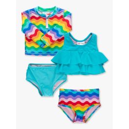 Rainbow Wavy Stripe LS Zipper RG 2P + Flounce 2P