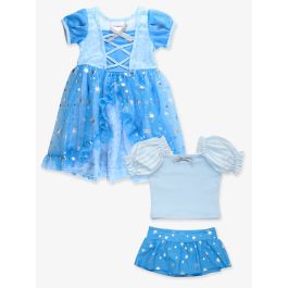 Crystal Blue Princess Nightgown + Puff Sleeve Skirted 2P