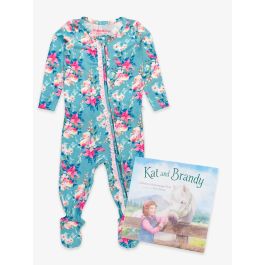 Kat and Brandy Book + Fancy Me Floral Ruffle Footie PJ