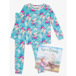 Kat and Brandy Book + Fancy Me Floral Toddler Ruffle LS PJ Set