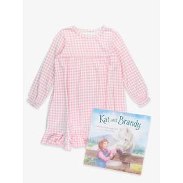 Kat and Brandy Book + Pink Gingham Pajama Night Gown