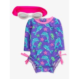 Neon Magenta Swim Goggles + Neon Fin Friends LS 1P RG