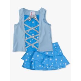 Crystal Blue Princess Active Dress-Up Tank + Active Tiered Skort