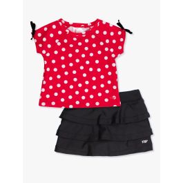 Red Vintage Polka Dot Active Dress-Up Tank + Black Active Tiered Skort