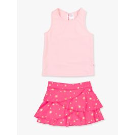 Pink Active Tank Top + Royal Pink Princess Active Princess Tiered Skort