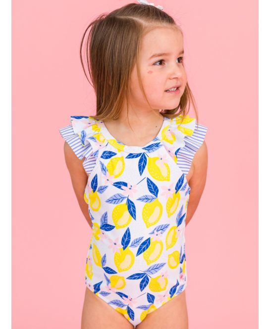 Lemon Capri Bow V-Back One Piece Swimsuit