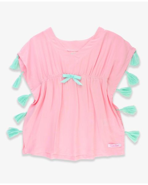 Pink Tassel Kaftan Cover-Up