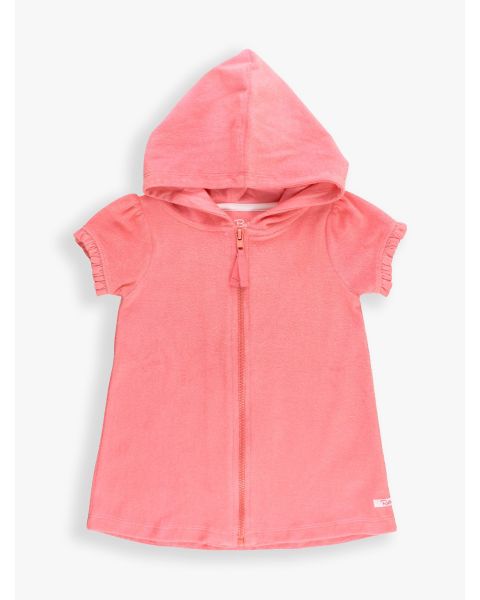 Bubblegum Pink Terry Knit Full-Zip Cover-Up