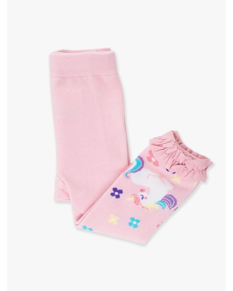 Unicorn Blooms Patterned Footless Ruffle Tights