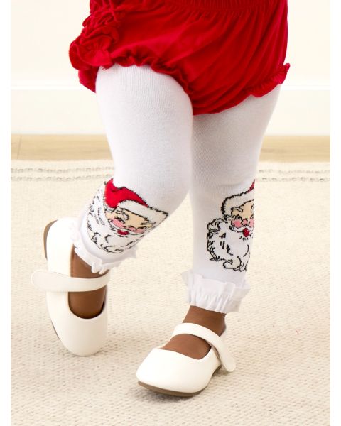 Santa Joy Patterned Footless Ruffle Tights