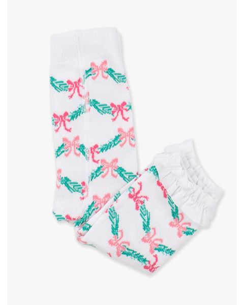 White Tinsel Tidings Patterned Footless Ruffle Tights