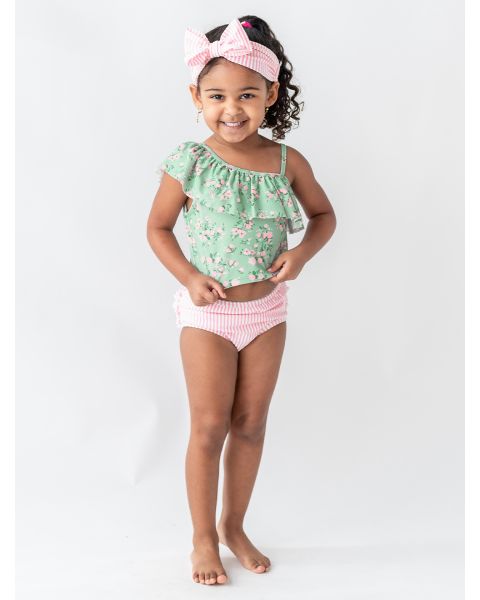 Pink Seersucker Swim Bow Headband