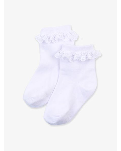 White 3-Pack Ruffle Ankle Socks