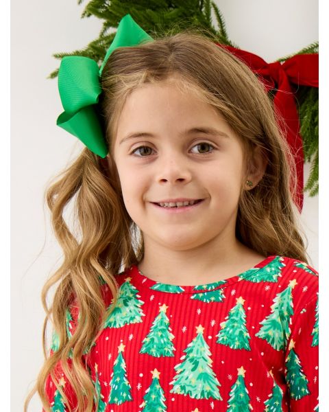 Green Big Bow Hair Clip
