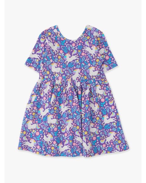 Unicorn Meadow Knit Short Sleeve Twirl Dress