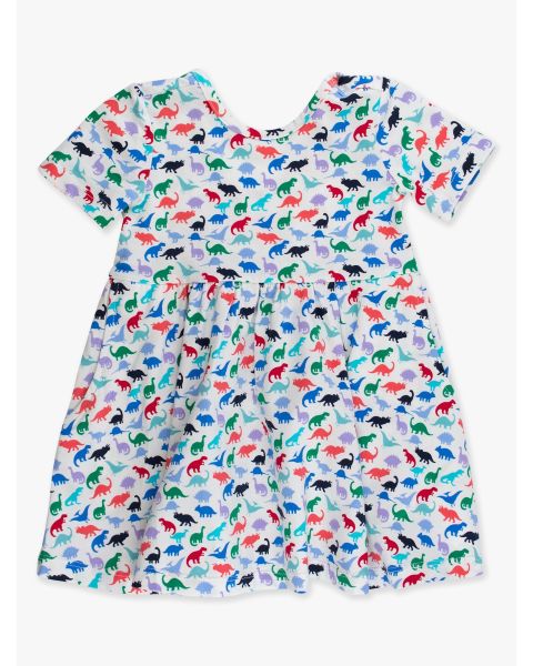 Dino Roar Knit Short Sleeve Twirl Dress
