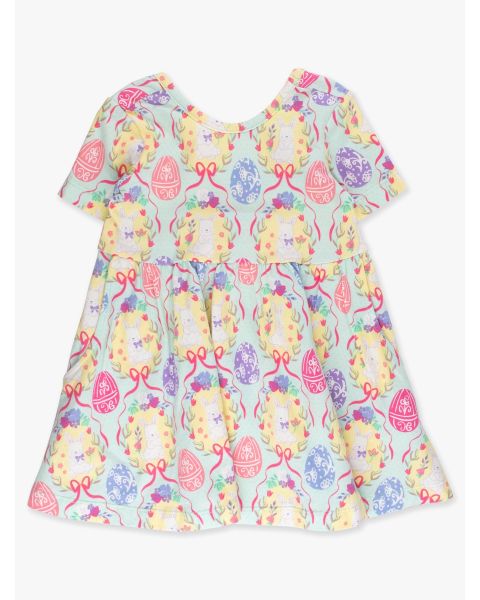 Bunnies in Bloom Knit Short Sleeve Twirl Dress
