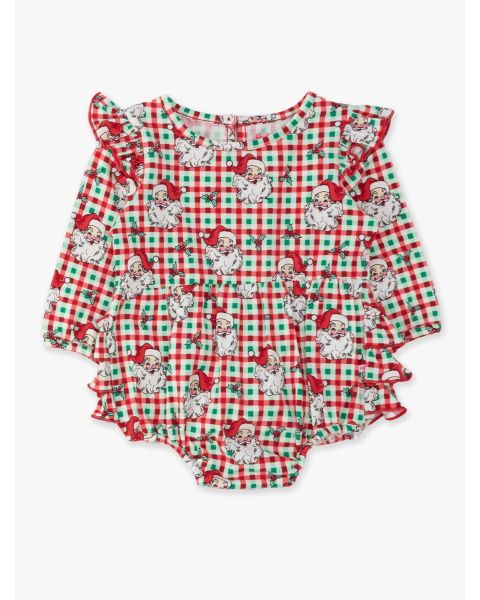 Red & Green Dear Santa Knit Long Sleeve Flutter Bubble Romper