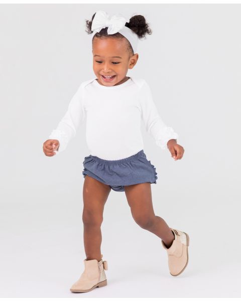 Faux Denim Knit RuffleButt Bloomer