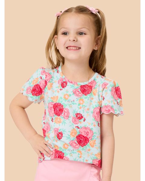 Rosy Meadow Short Sleeve Scallop Tee