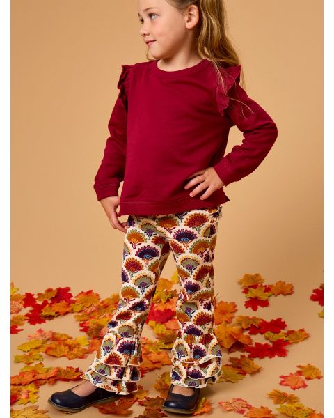 Maple Blossoms Flare Pants, with Signature Rear Ruffles