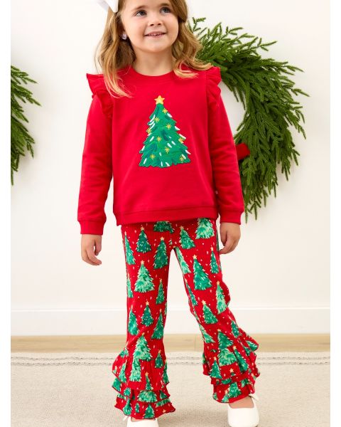 O Christmas Tree Flare Pants, with Signature Rear Ruffles