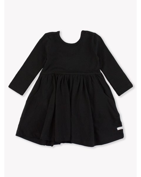 Black Knit Long Sleeve Twirl Dress