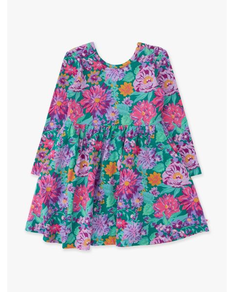Wisteria Blooms Knit Long Sleeve Twirl Dress