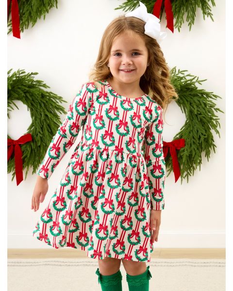 Deck The Halls Knit Long Sleeve Twirl Dress