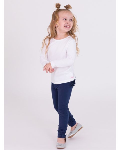 White Knit Long Sleeve Ruffle Layering Tee