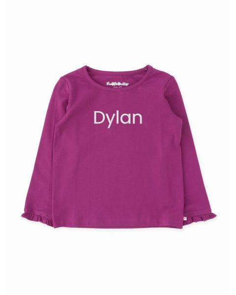 Plum Tart Knit Long Sleeve Ruffle Layering Tee