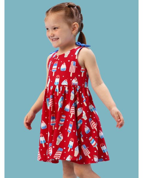 Stars & Scoops Tie Shoulder Twirl Dress