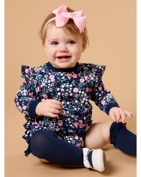 Moonlit Meadow Sweatshirt Bubble Romper