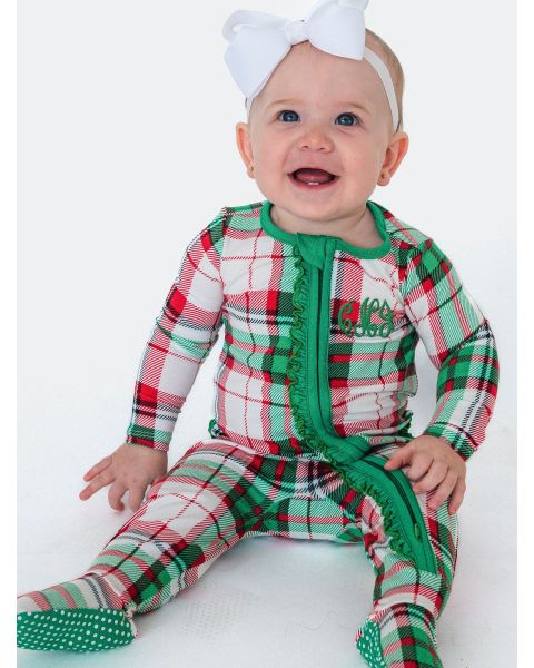 Dashing Dreams Plaid One Piece Footie Pajamas, Modal Blend