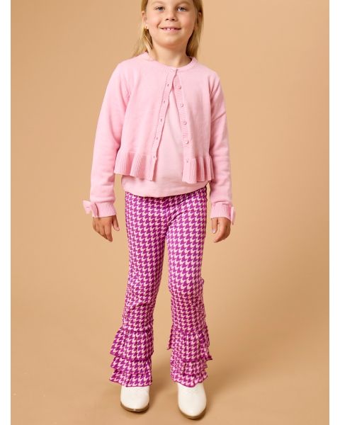 Plum Tart Houndstooth Flare Pants