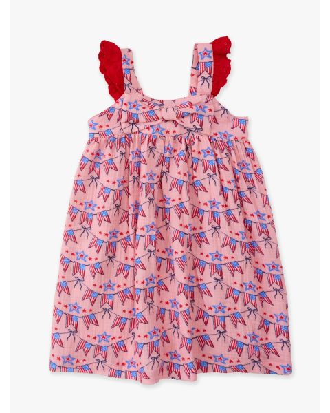 American Sweetheart Cotton Gauze Flutter Bow Woven Dress