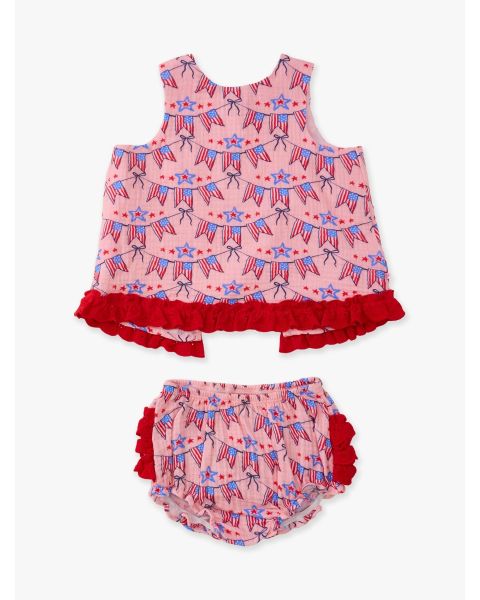 American Sweetheart Cotton Gauze Swing Top and Bloomer Set