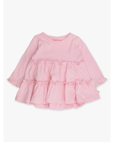 Pink Knit Ruffle Tiered Tunic