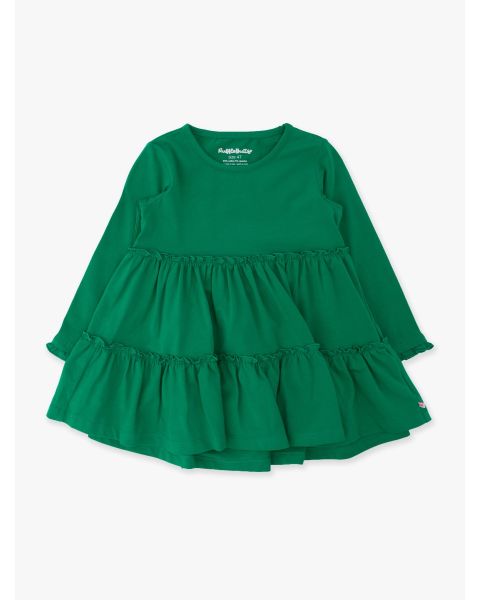 Green Knit Ruffle Tiered Tunic