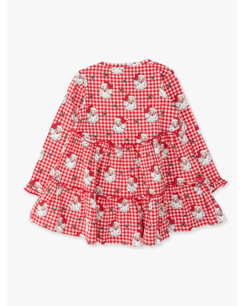 Red Dear Santa Knit Ruffle Tiered Tunic