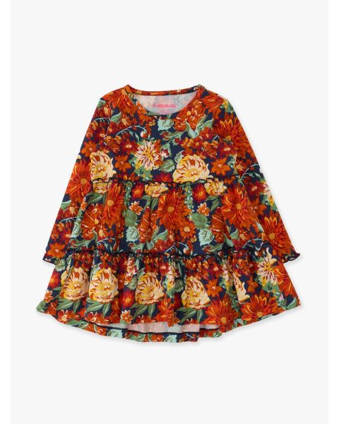 Autumn Blooms Knit Ruffle Tiered Tunic