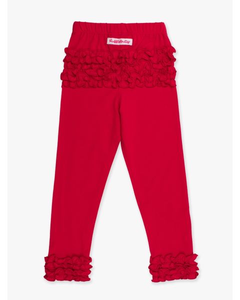 Red Ruffle Leggings, with Signature Rear Ruffles