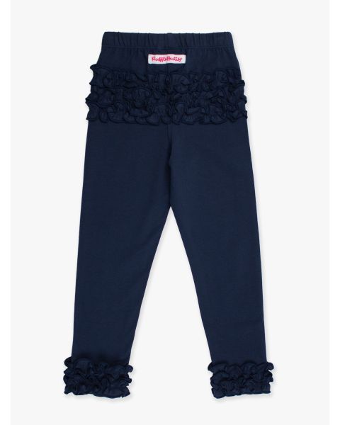 Dark Navy Ruffle Leggings, with Signature Rear Ruffles