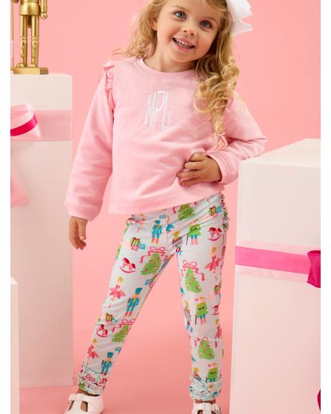 Nutcracker Wishes Ruffle Leggings, with Signature Rear Ruffles
