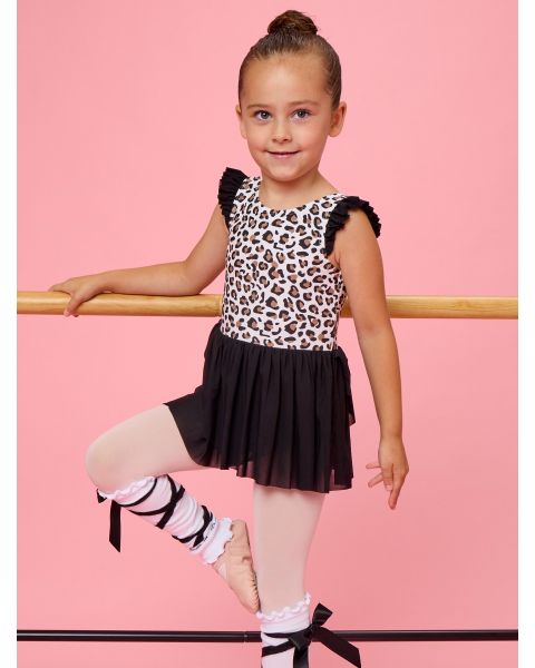Classic Leopard Flutter Sleeve Leotard