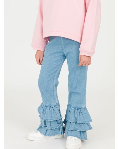 Light Wash Denim Flare Pants